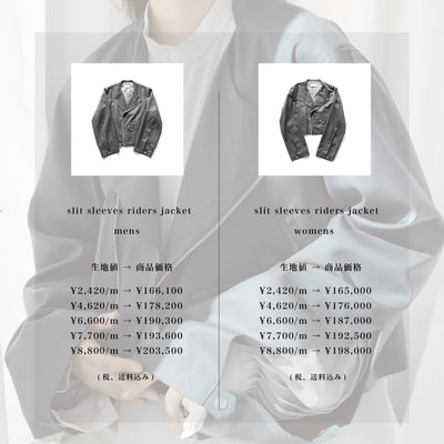 【SpecialOrder】slit sleeves riders jacket / mens